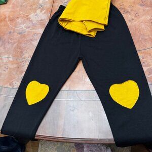 Gorgeous black and yellow BRAND NEW girls pants set for the winter.